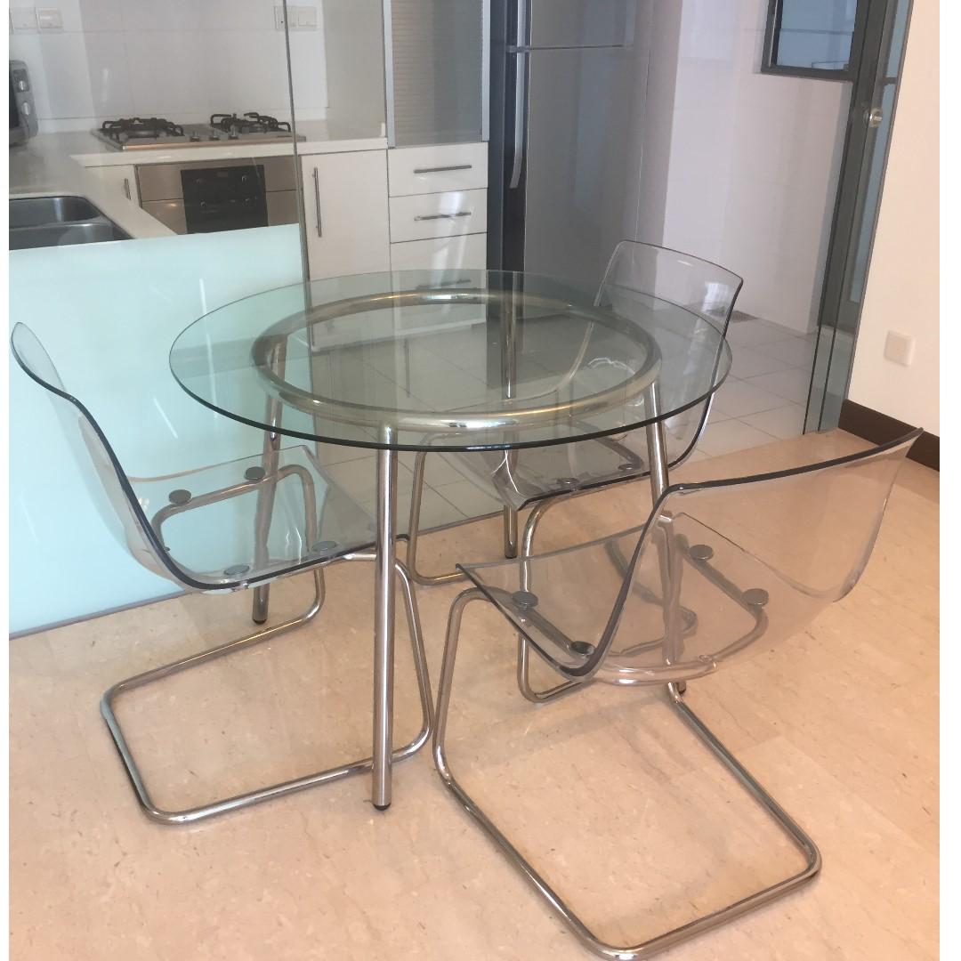 round glass dining table  chairs for sale furniture