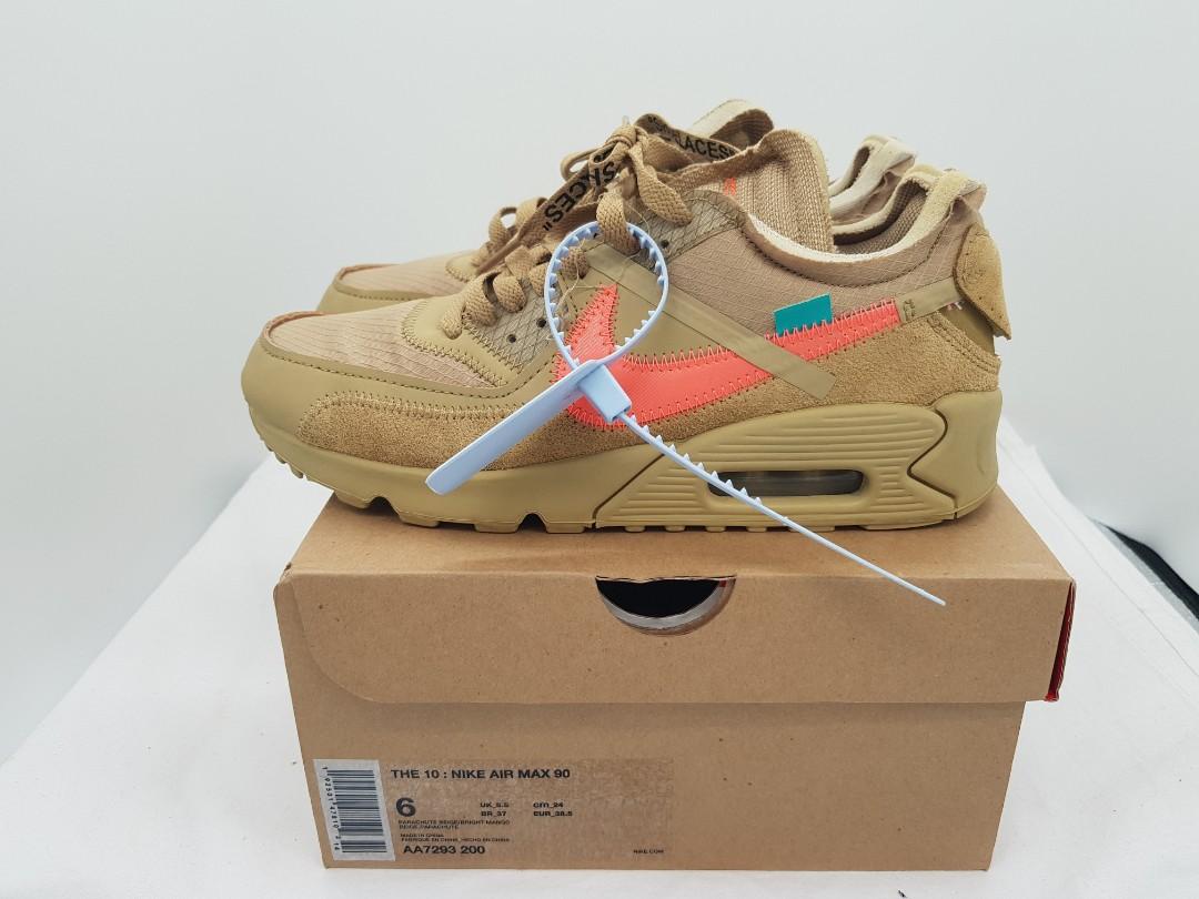 【二手美品】The Ten Nike Air Max 90 x Off White 砂色