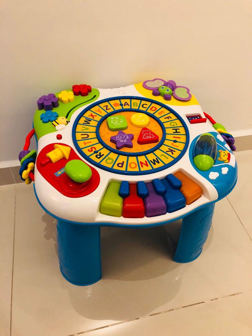 letter train and piano activity table