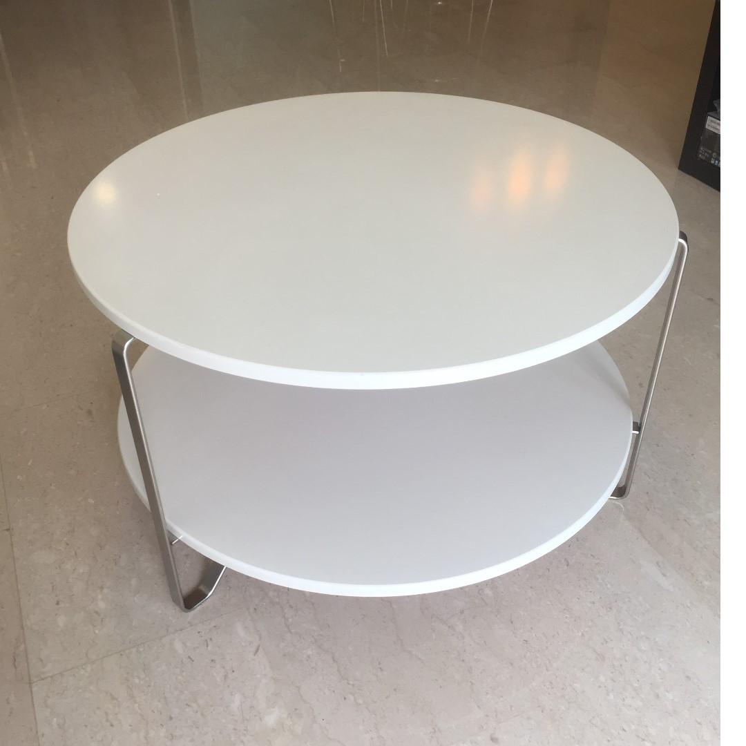 White 2 Tier Round Coffee Table Furniture Tables Chairs On Carousell