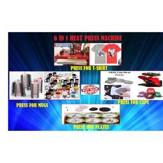 Heat Press Machine with FREEBIES 6 IN 1 Complete Package