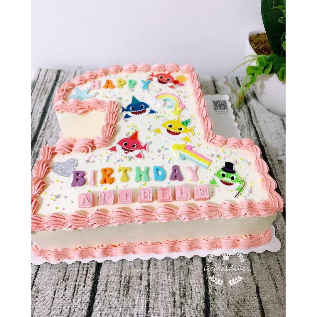Baby Shark Digit Cream Cake Food Drinks Baked Goods On Carousell