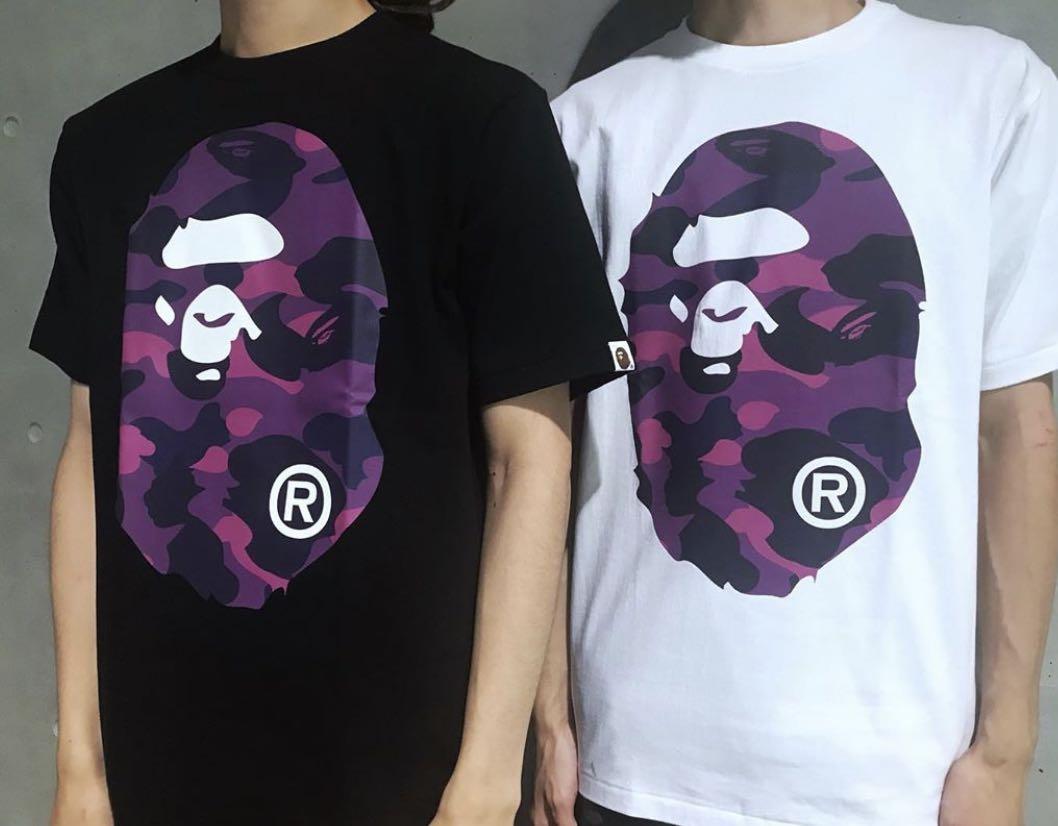 bape shirt purple and blue