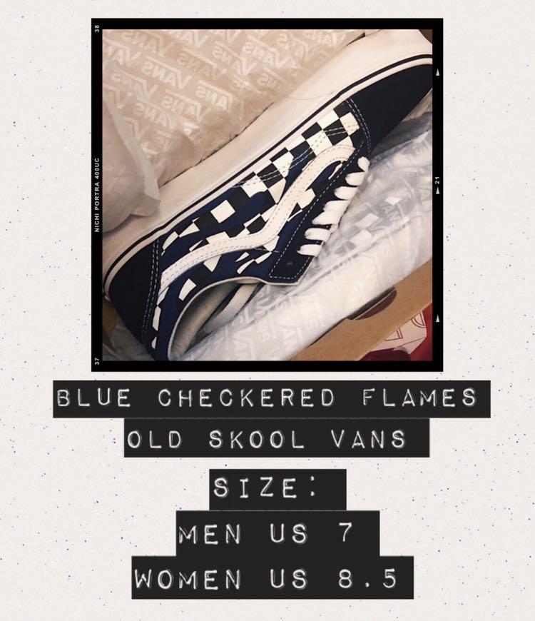 blue checkered vans men