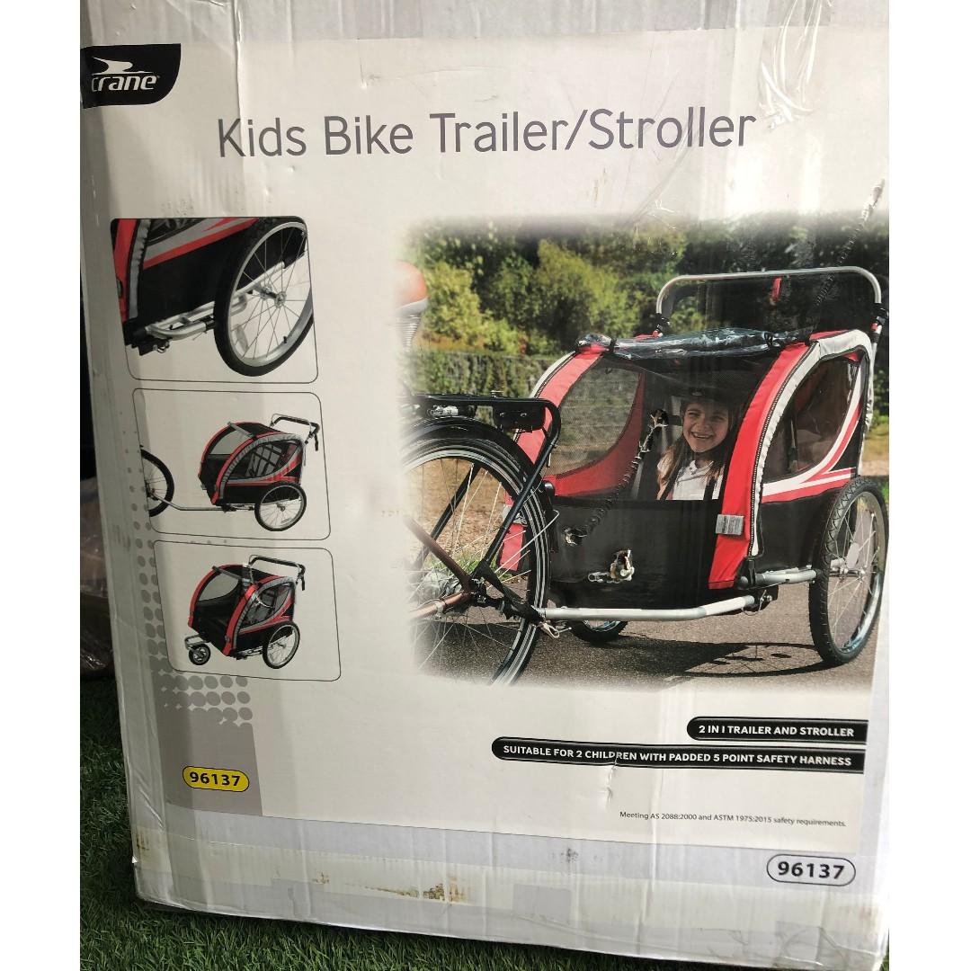Bnew 2in1 Crane Aluminum Steel Kids MTB Road Bike Trailer and Jogger Lightweight Compact