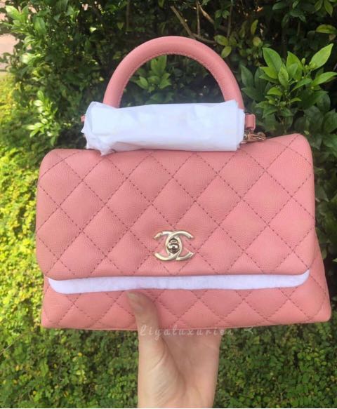 Chanel coco handle mini pink, Luxury, Bags & Wallets on Carousell