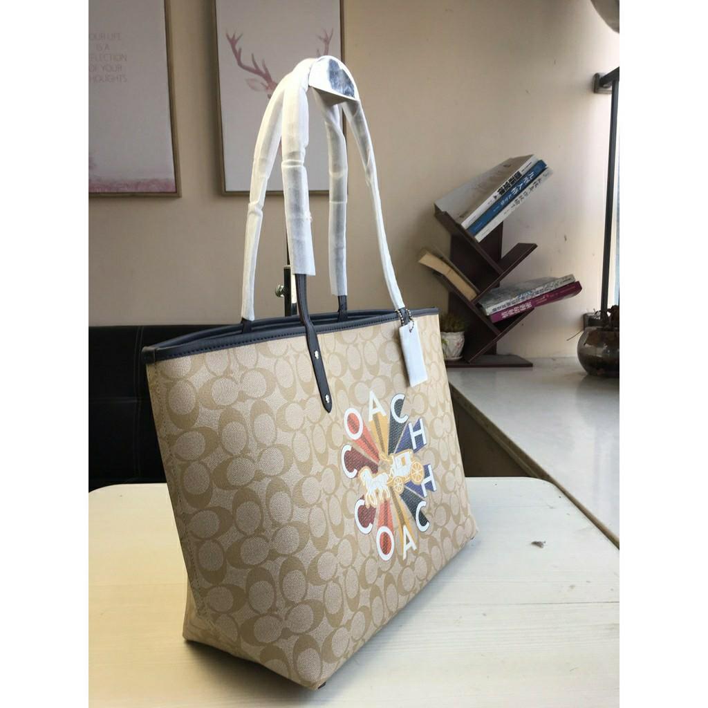 COACH F76632 REVERSIBLE CITY TOTE with RADIAL RAINBOW Women s