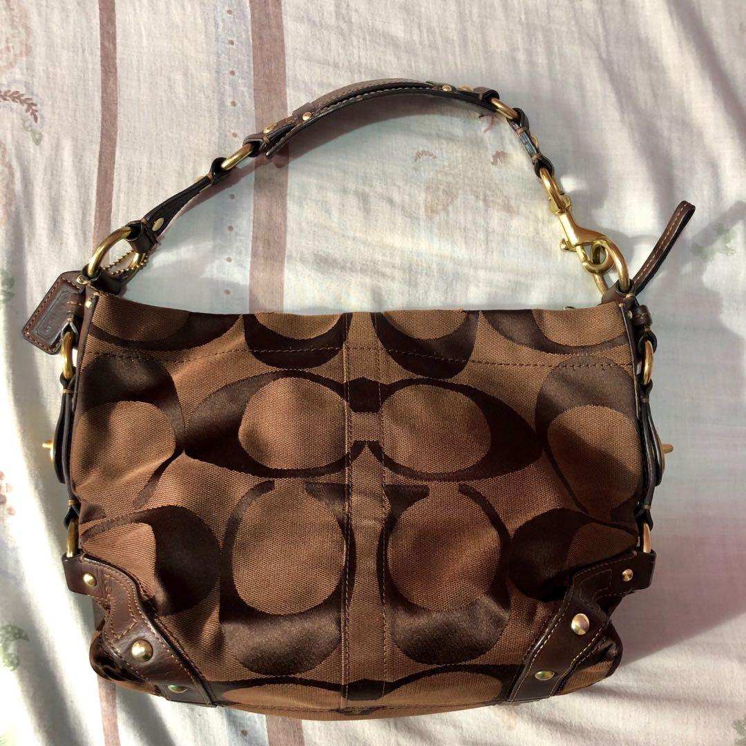 Coach Signature Carly Brown Hobo Bag, Women's Fashion, Bags & Wallets,  Purses & Pouches on Carousell