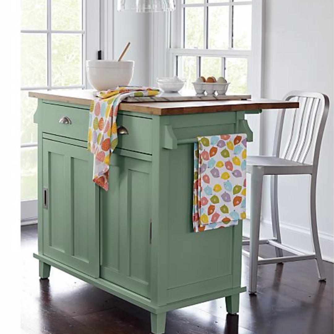 Crate Barrel Belmont Mint Green Kitchen Island Furniture Others On Carousell