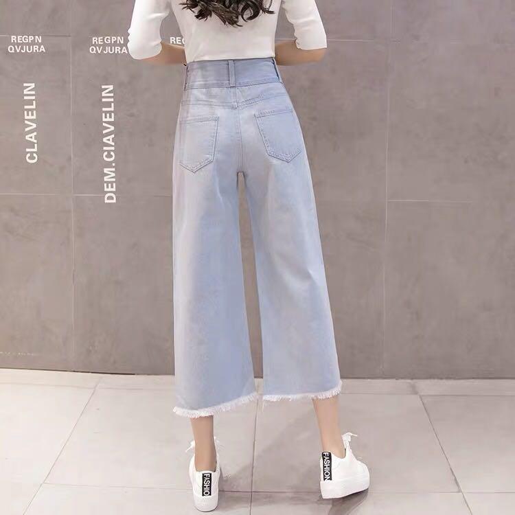 Fashion Side Lace-up Denim Shorts Ladies Summer American Style Three-quarter  Pants Women's Splicing Pocket Casual Button Jeans - AliExpress