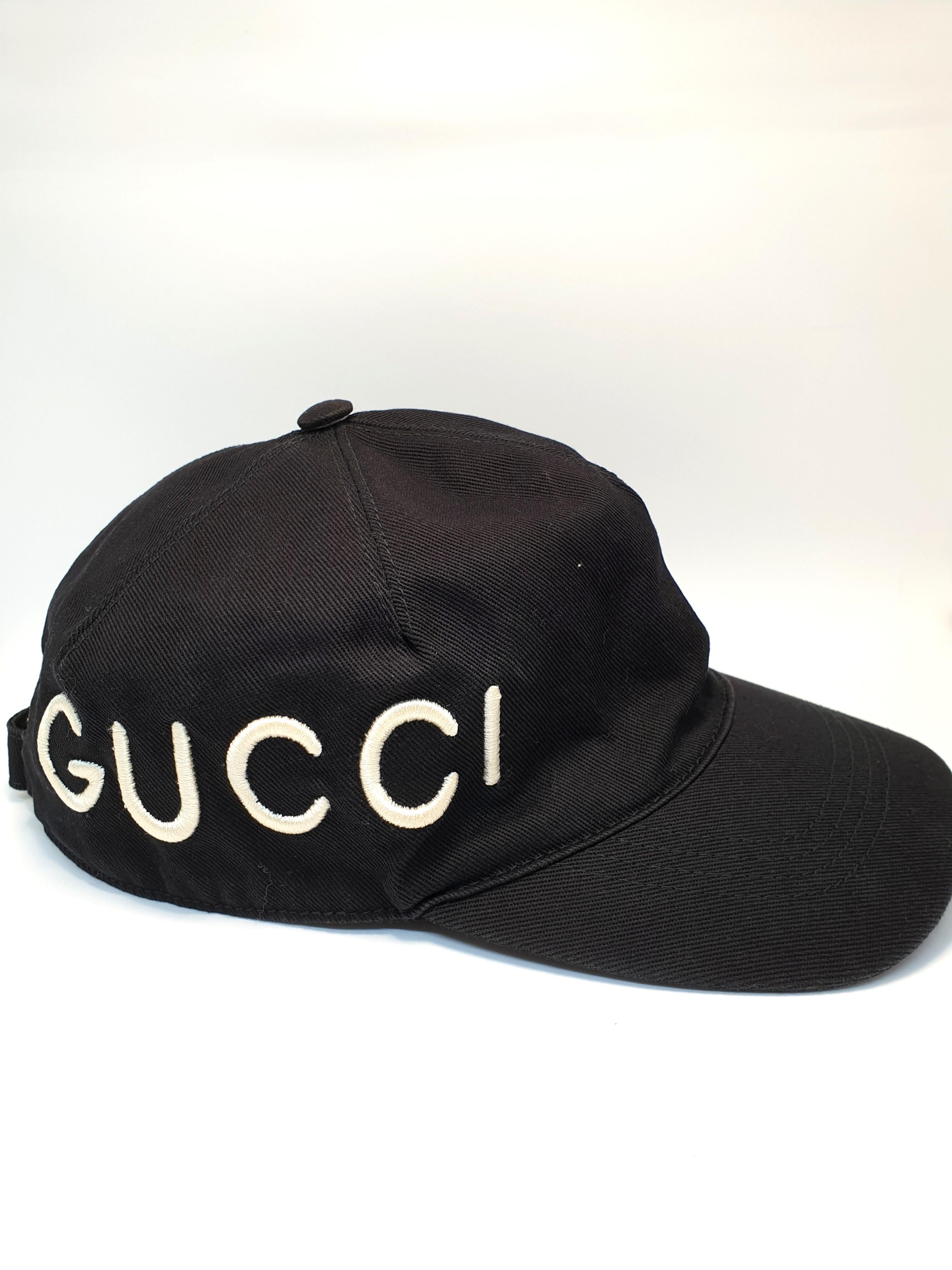 GUCCI GG Nylon Light Mesh Baseball Hat M Black 1220100