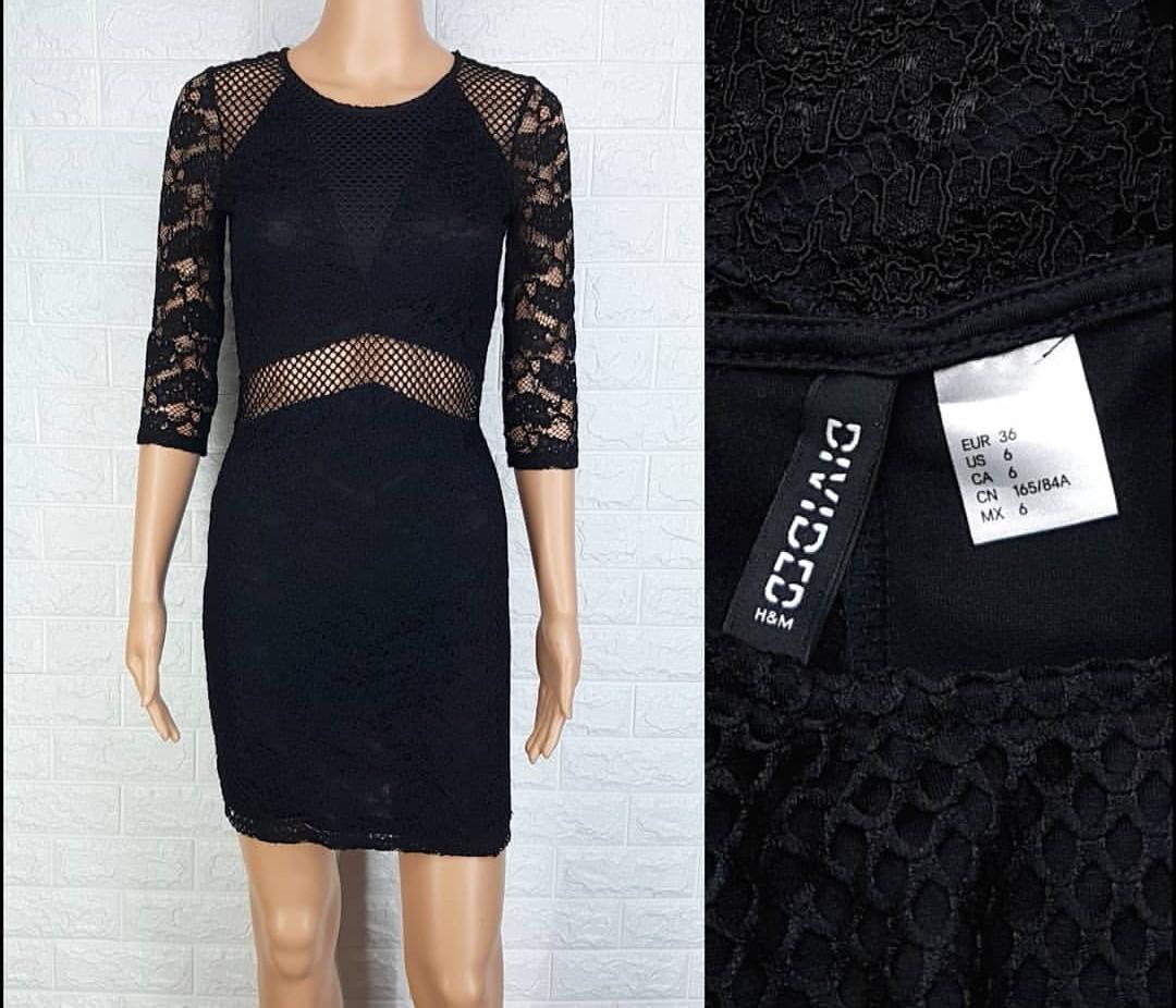 h&m black formal dress