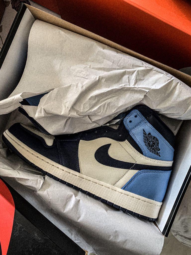 Air Jordan 1 Obsidian Men S Fashion Footwear Sneakers On Carousell