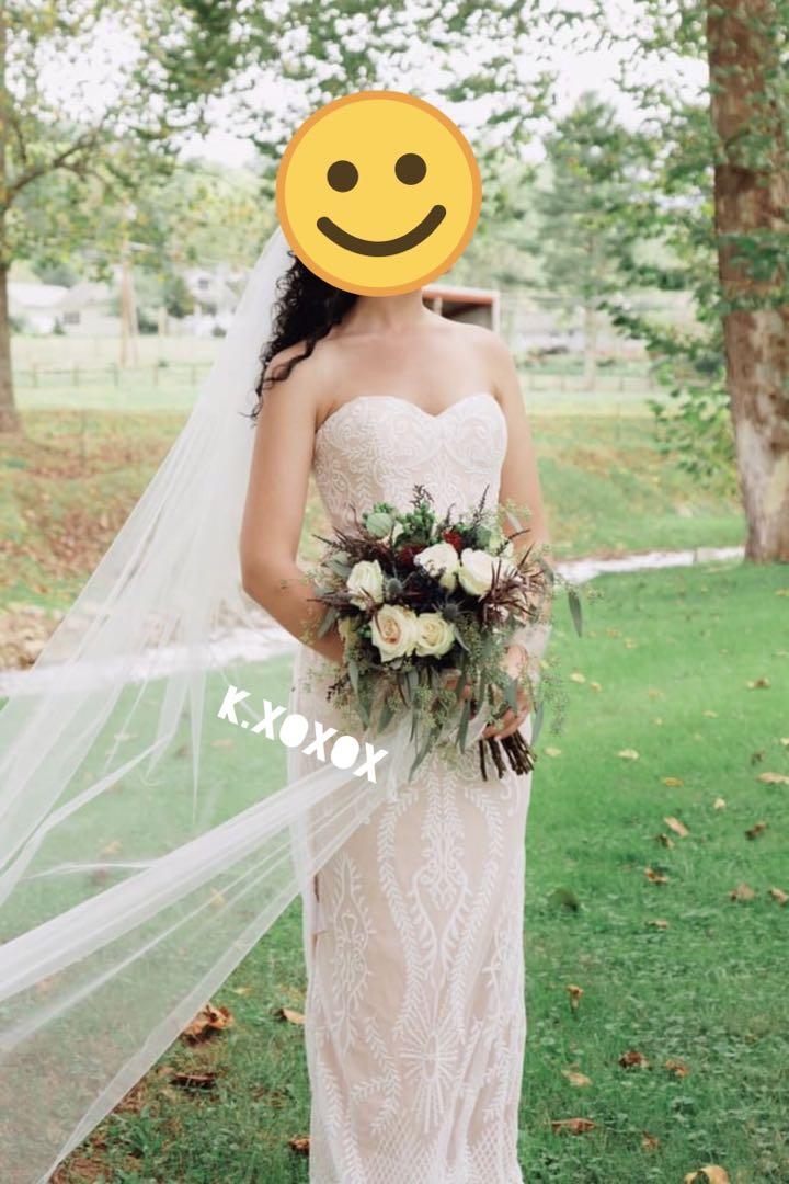You belong with me white deals and nude lace strapless maxi dress