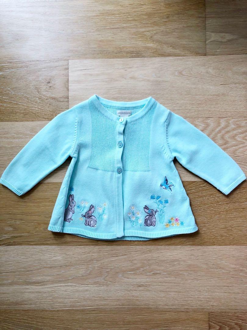 mint green baby cardigan