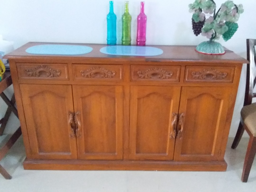 Narra Buffet Cabinet Home Furniture Furniture Fixtures Shelves Drawers On Carousell