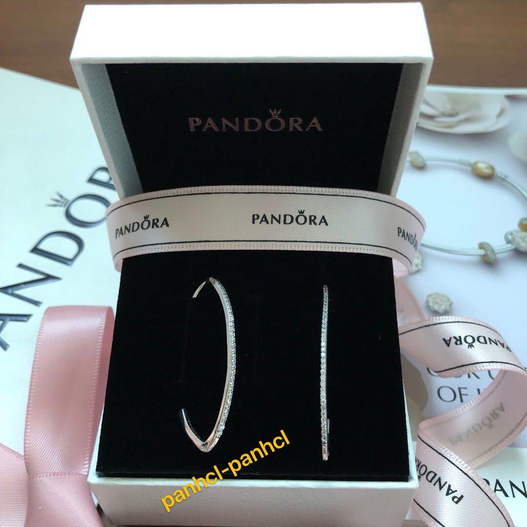 Pandora oval hoop earrings sale