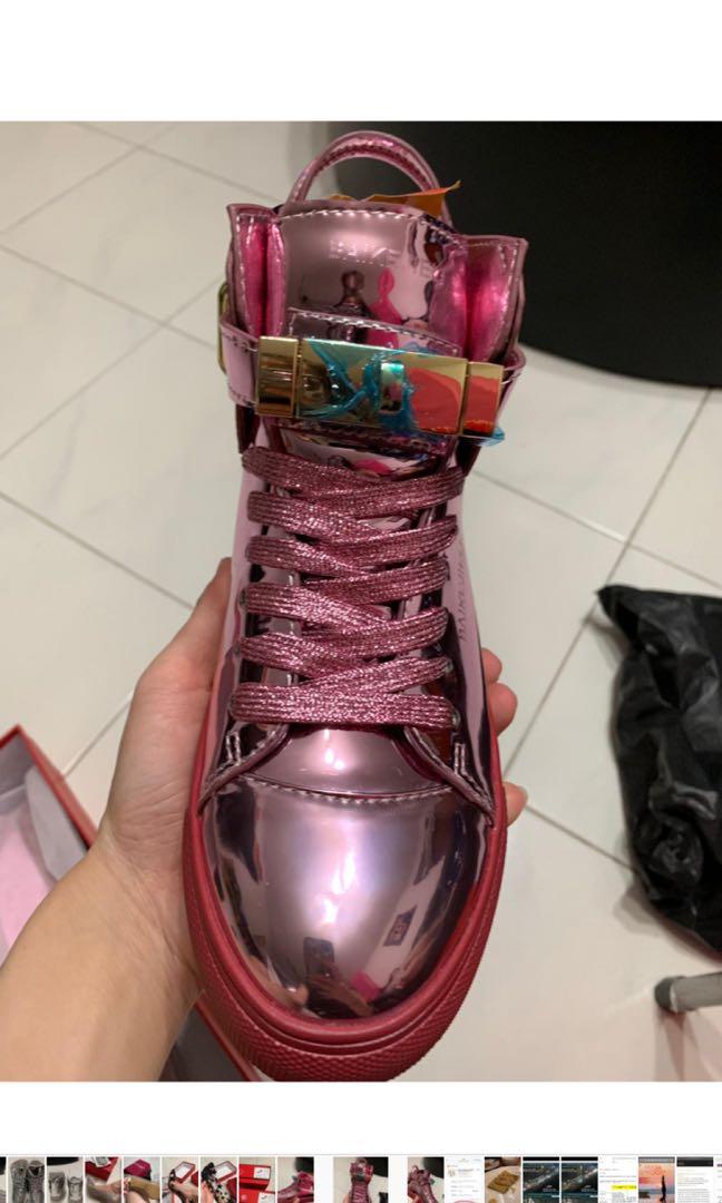 pink and chrome sneakers