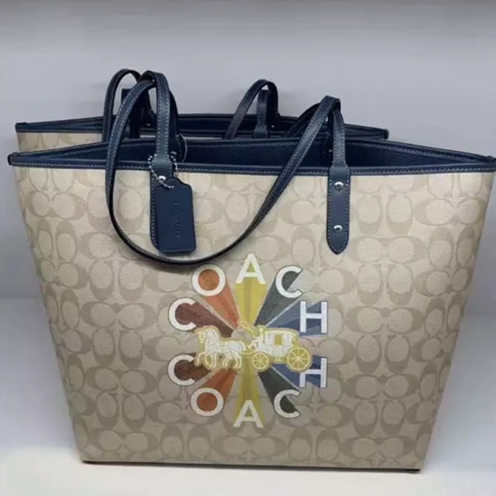 coach reversible rainbow tote