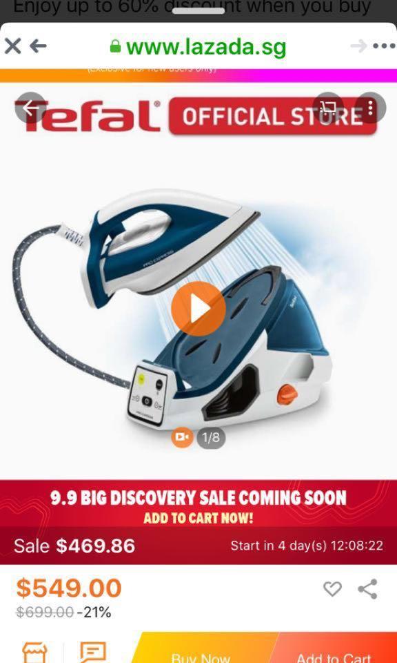 Tefal Pro Express Total Auto Control (Iron + Board), Furniture & Home ...