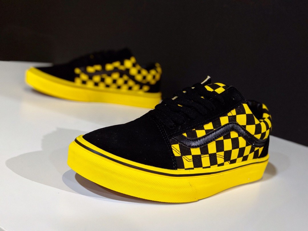 vans old skool checkerboard yellow