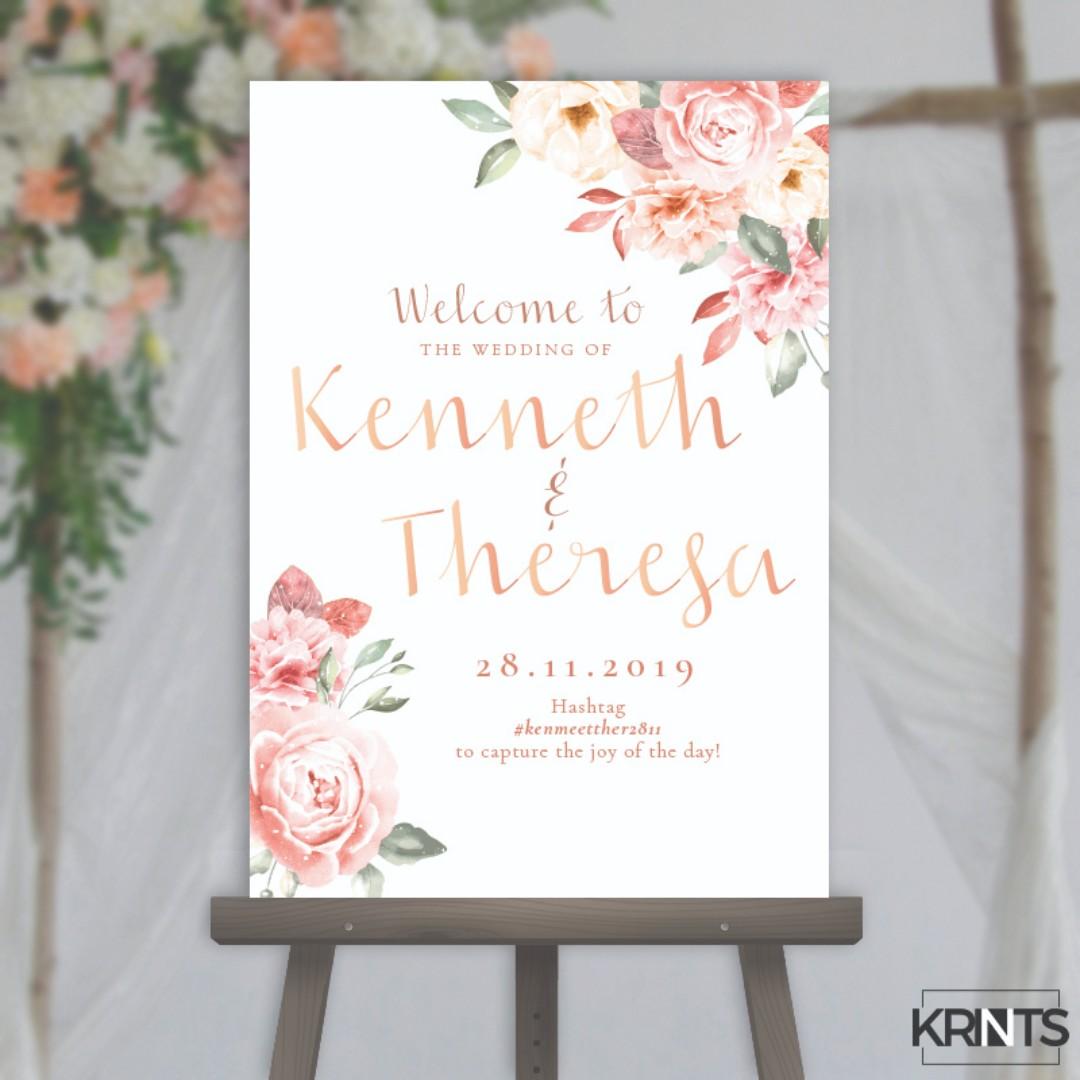 Wedding Welcome Signage Board Personalized Wb 01 Design Craft Art Prints On Carousell