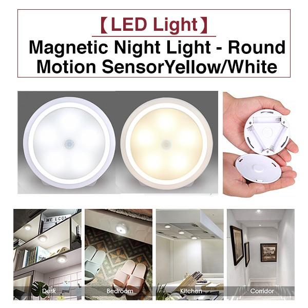 Wholesale 10pcs Sets Motion Detect Sensor Led Night Light Round Magnetic Battery Version 3 Aaa Not Included Warm And White Available Furniture Others On Carousell