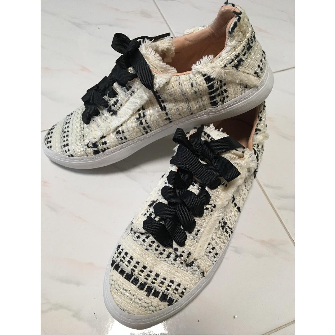 zara tweed sneakers