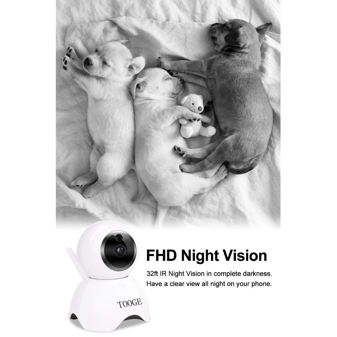 004 TOOGE Indoor WiFi Pet Camera and Monitor Camera for Baby