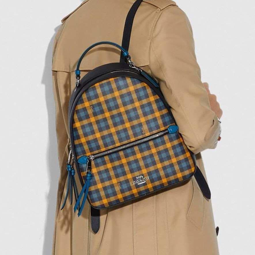Authentic coach jordyn backpack with gingham print