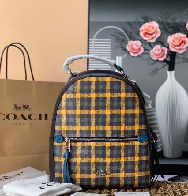 Coach gingham backpack cheap