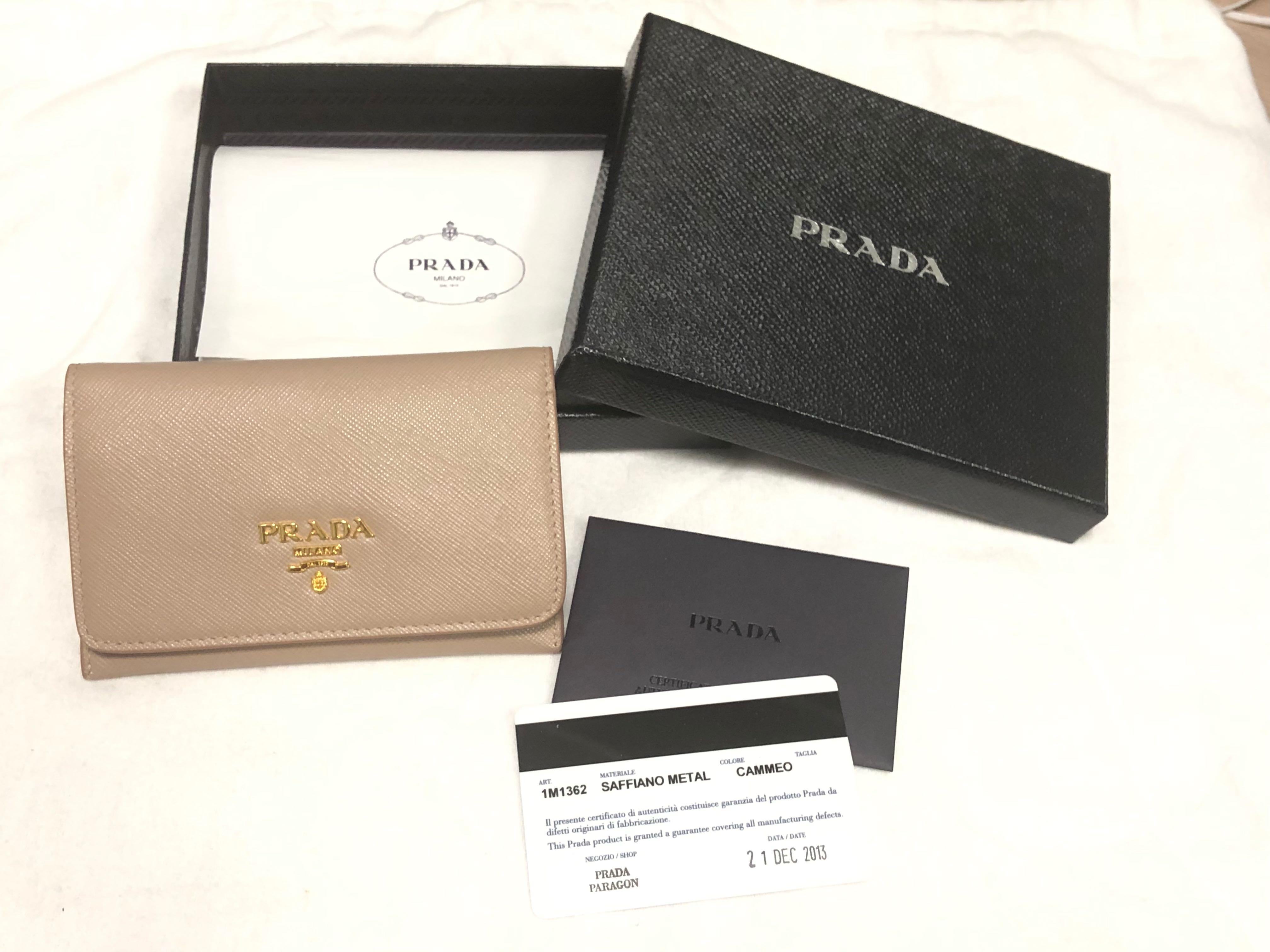Authentic Prada Saffiano leather credit card holder (Cameo), Luxury, Bags &  Wallets on Carousell