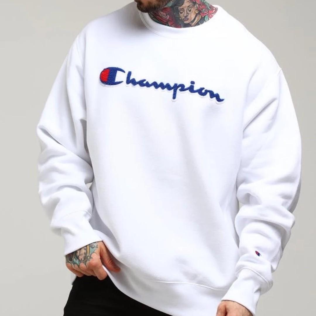 white champion crewneck mens