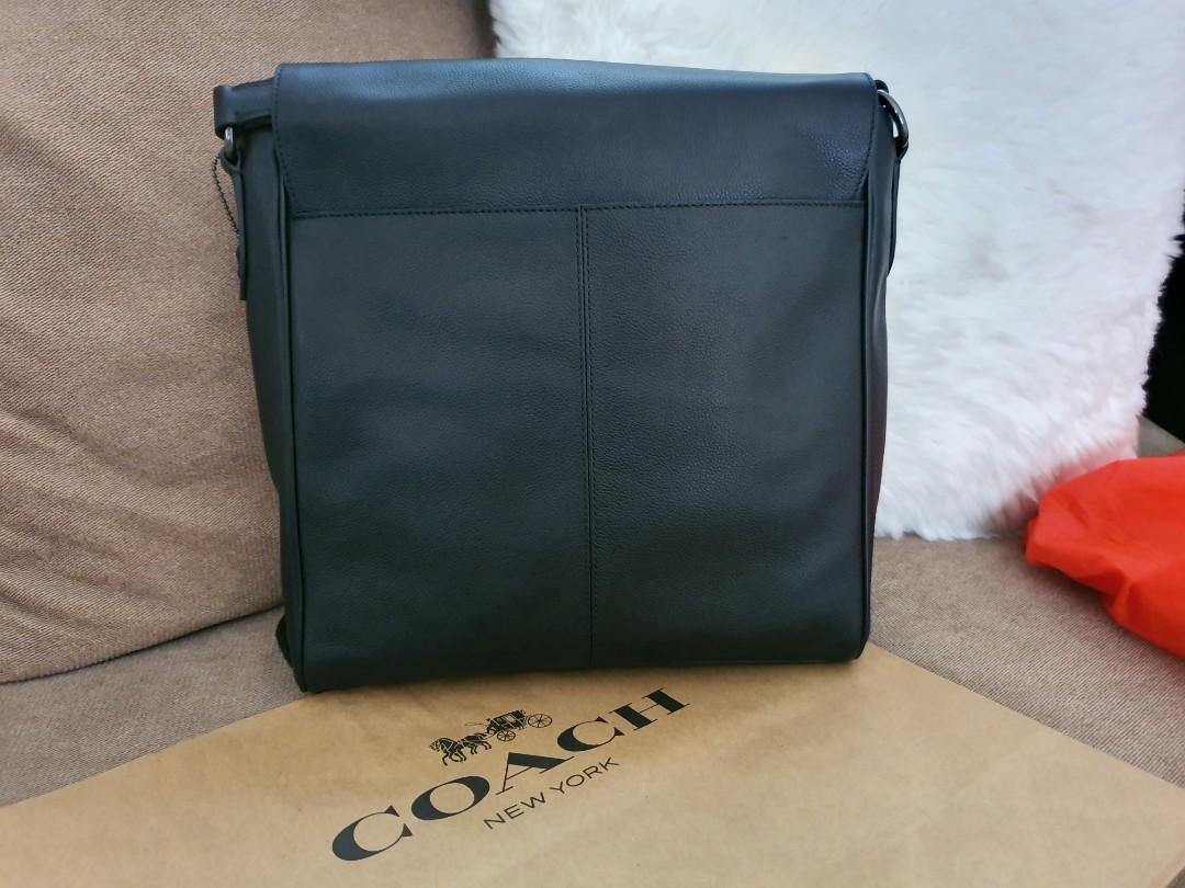 Coach Men's Houston Map Messenger Bag Black, Luxury, Bags & Wallets on