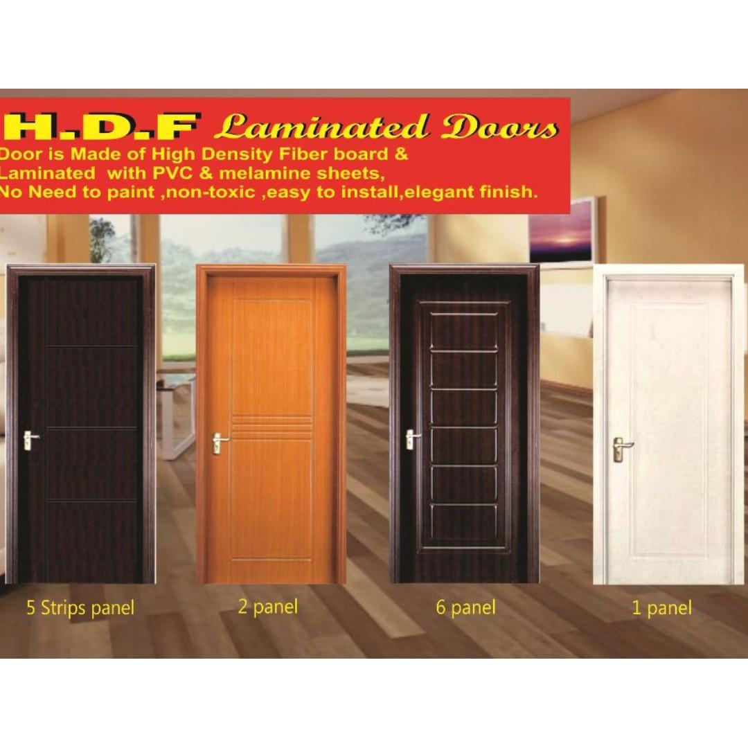 Hdf Laminated Doors And Lockset Construction Industrial Construction Building Materials On Carousell