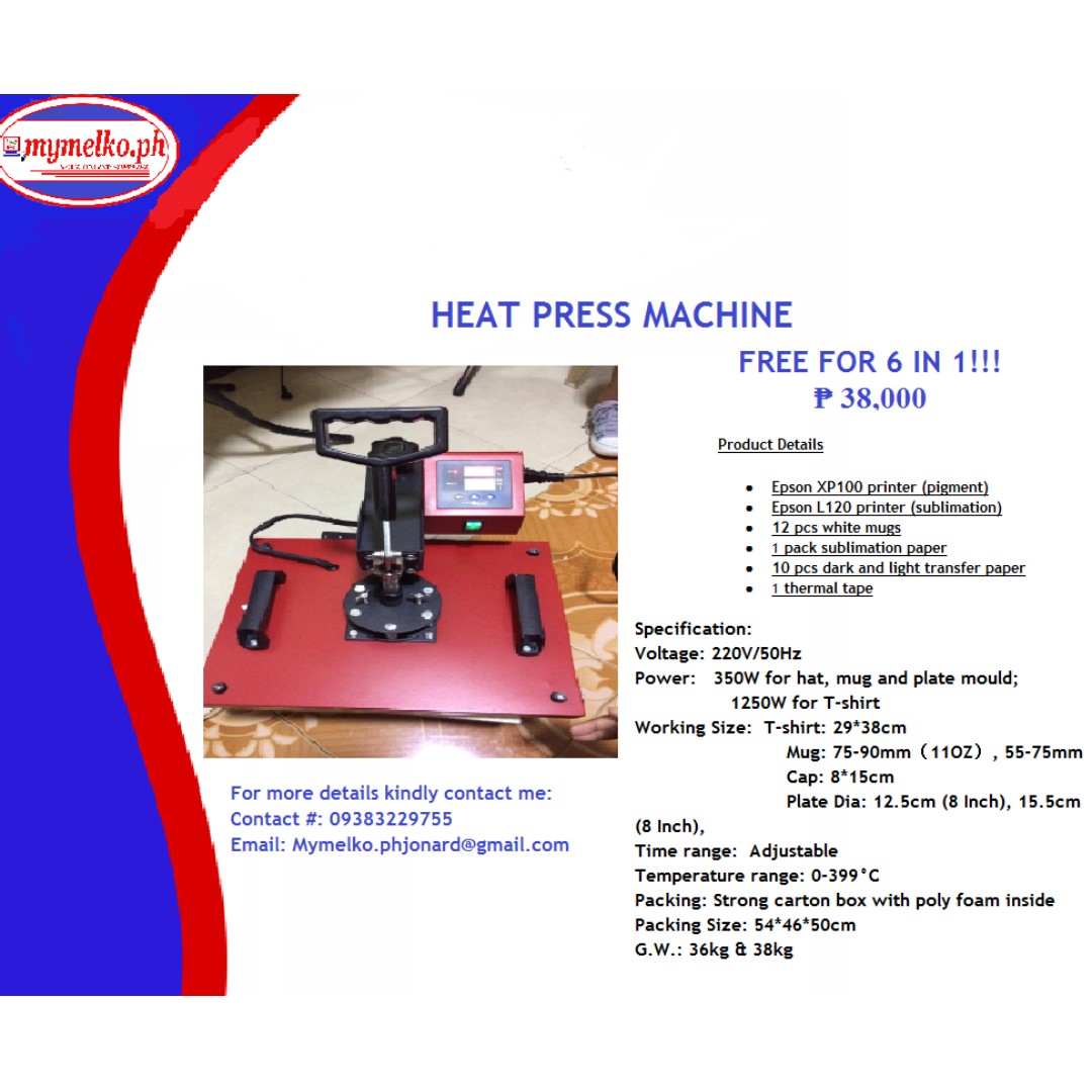 Heat Press Machine, Computers & Tech, Printers, Scanners & Copiers on Carousell