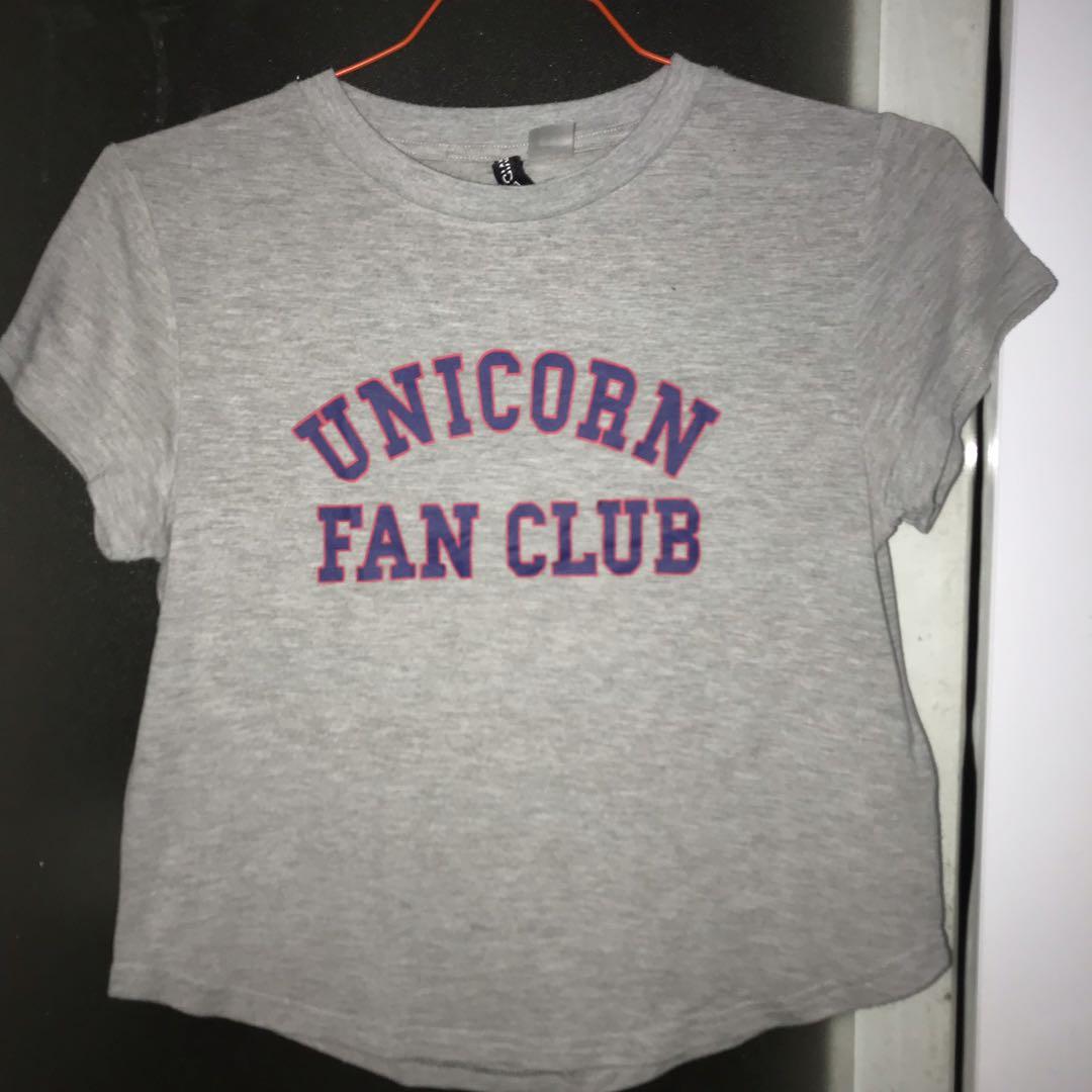 H M Unicorn Shirt Women S Fashion Women S Clothes Tops On Carousell