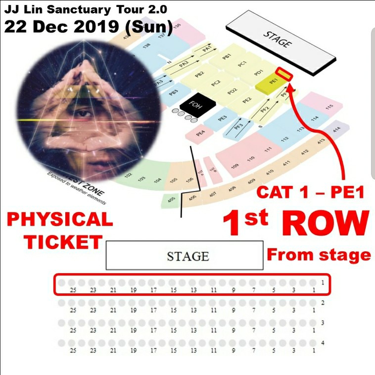 JJ Lin Concert Ticket 1st Row x 2, Tickets & Vouchers, Event Tickets