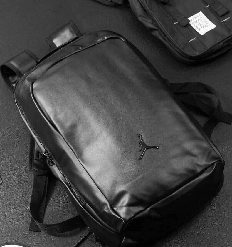 Jordan black Leather Backpack, Men's 
