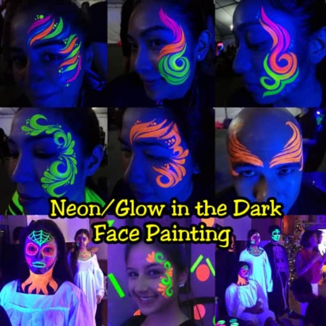 Manila Glow In The Dark Neon Face Painting Henna Tattoo Bubble