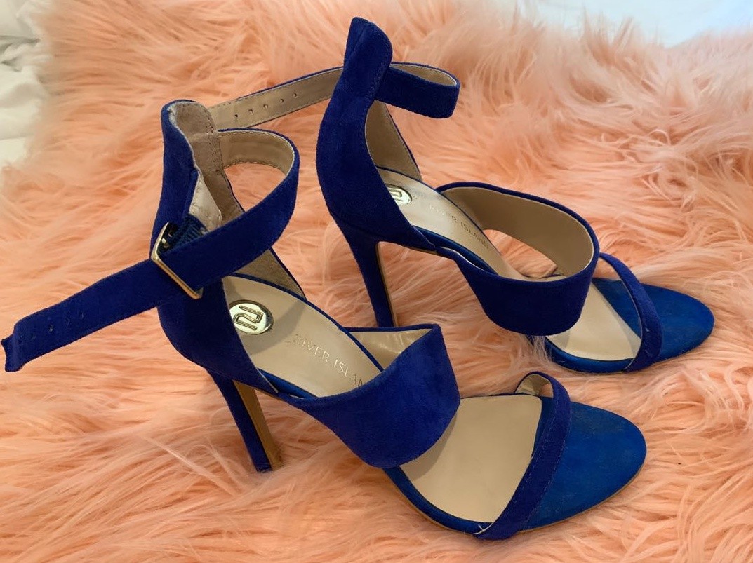 river island blue heels
