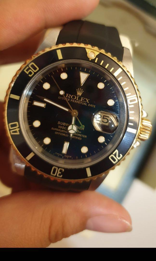 Rolex Submariner 16613 Half Gold Luxury Watches On Carousell