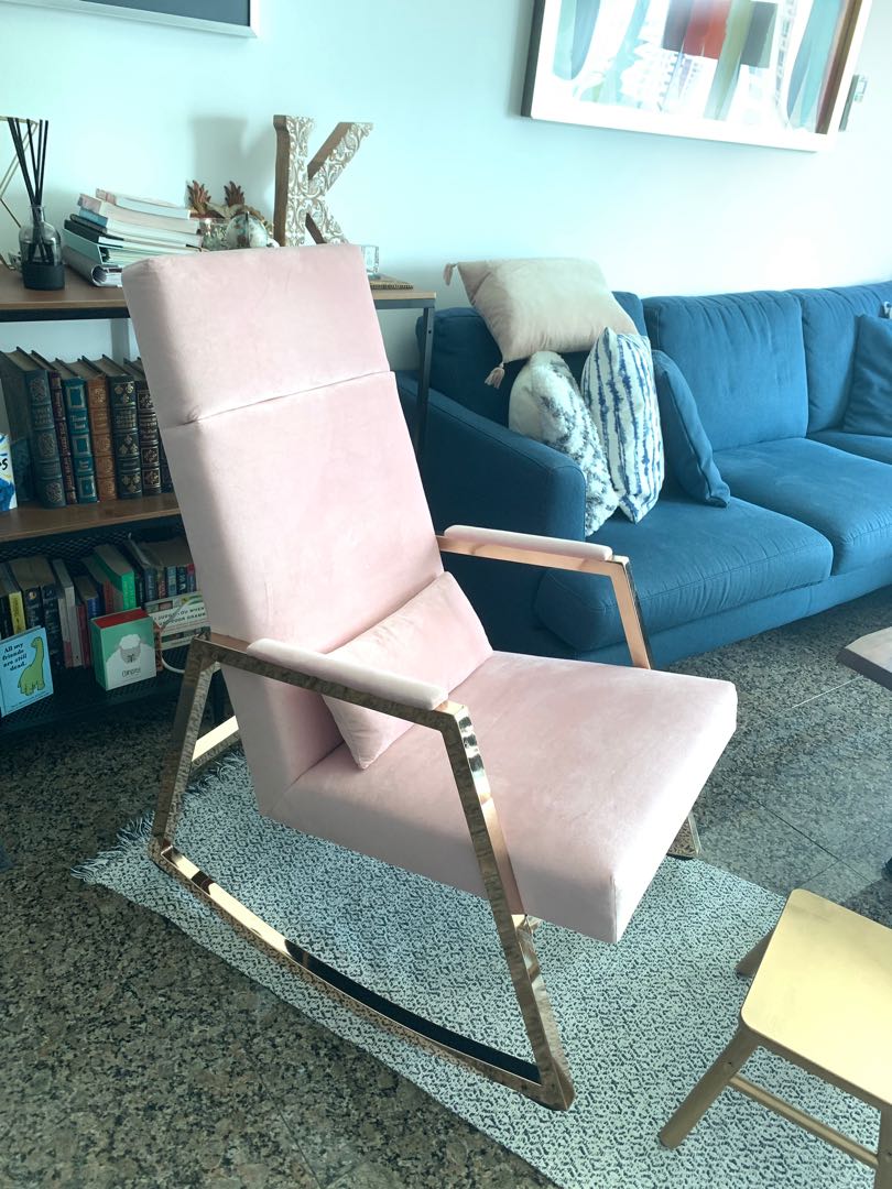 rose gold rocking chair