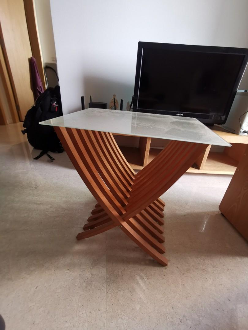 Side table (Category: Tables & Sets) located in Singapore. Submitted by manonly (Listing ID 249683653, Image 1). Description: Trendy nordic design with glass top 2 sets available $35 each Take 2 for $50.