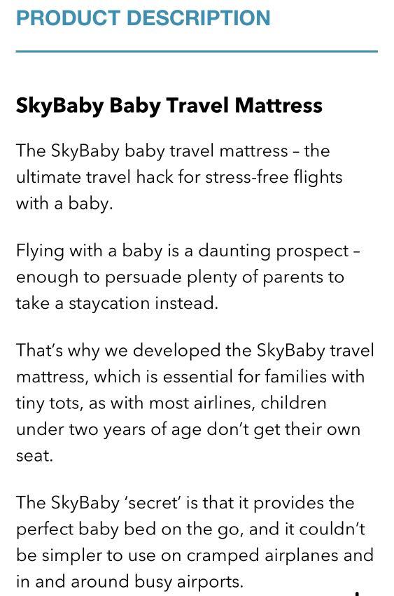 air travel baby mattress
