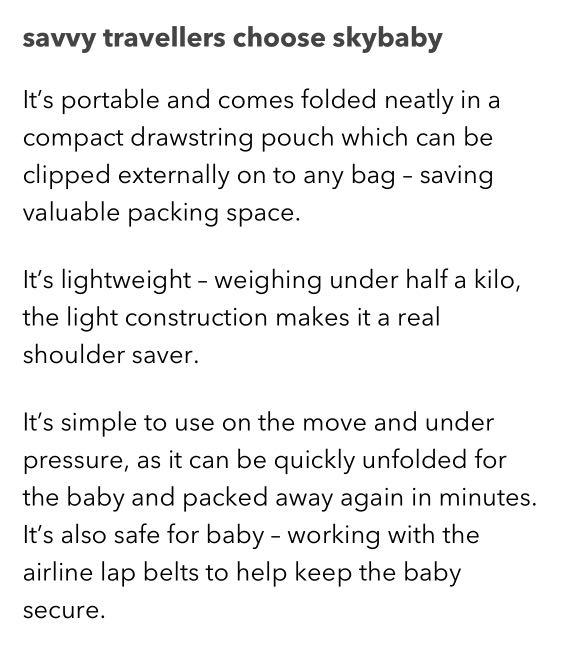 skybaby travel mattress for air travel