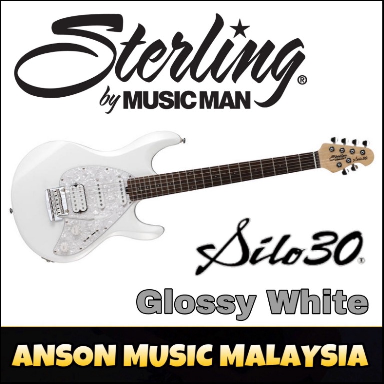Sterling by Music Man Silo30 Electric Guitar, Glossy White, Hobbies ...