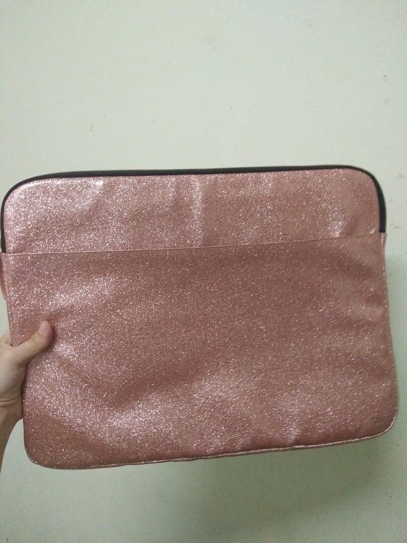 Typo Laptop Case Rose Gold Glitter 15