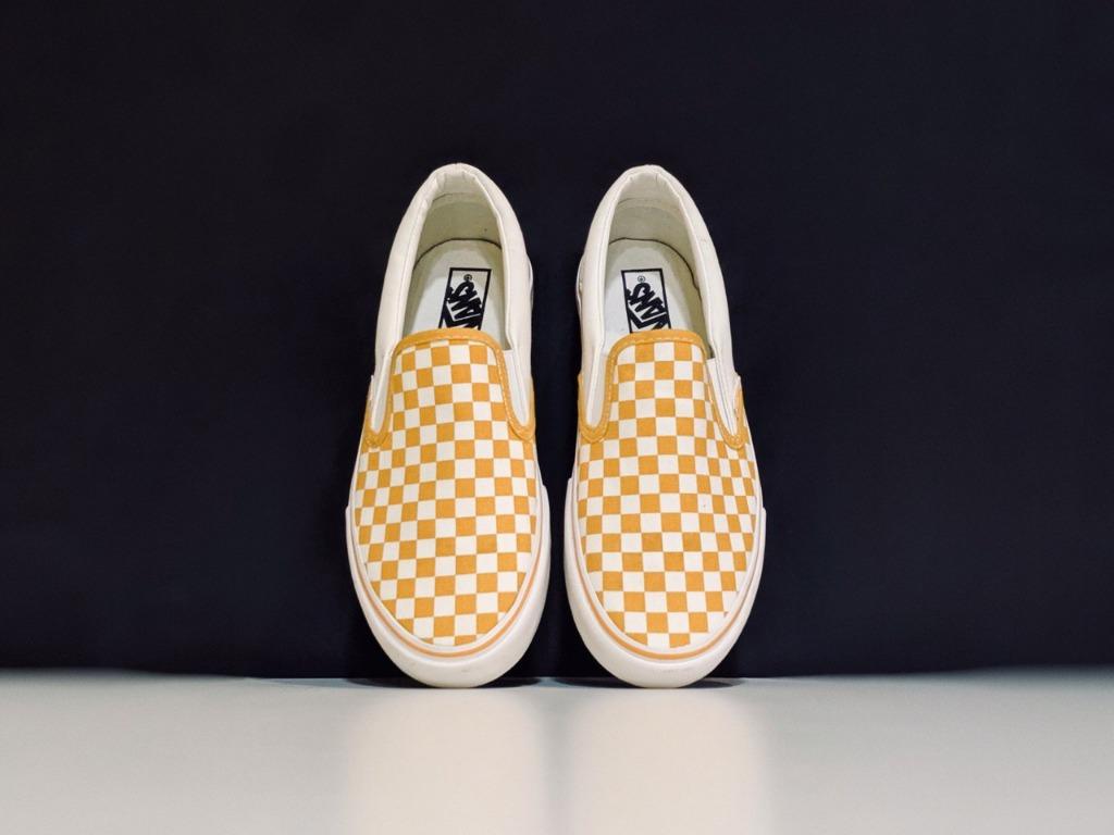 vans checkerboard mustard