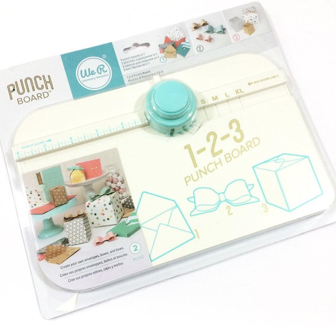 We R Memory Keepers 123 Punch Board (Category: Craft Supplies & Tools) located in Manila. Submitted by memorylanestore (Listing ID 249691197, Image 1). Description: One punch board for all your needs, be it envelopes, bows or gift boxes! Comes complete with an idea book with step by step instructions on how to make even more great projects using the 1-2-3 Punch Board. .